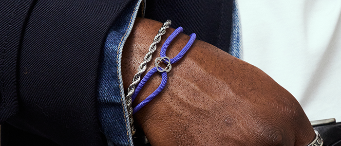 日本未入荷◆CRAFTD London◆ CORD TOGGLE BRACELET Black Cord String Toggle Bracelet for Men (Silver)