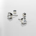 Pendientes de diamantes redondos (plata)