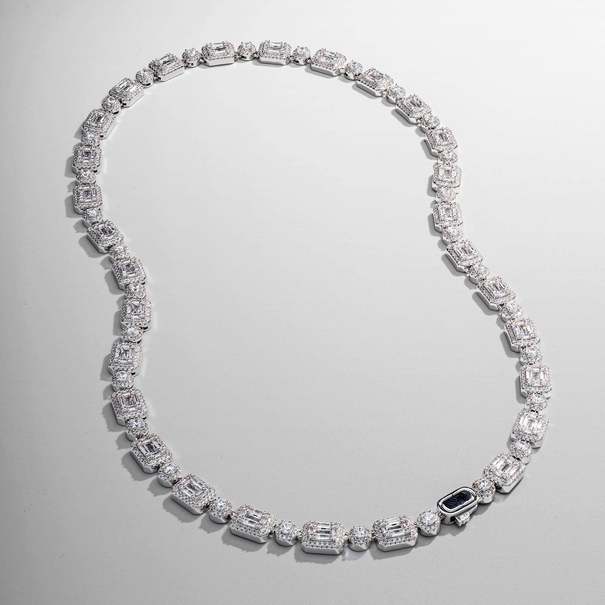 CRAFTD London ネックレス BAGUETTE LINK ICED NECKLACE 50cm Baguette Link Iced Necklace (Silver)