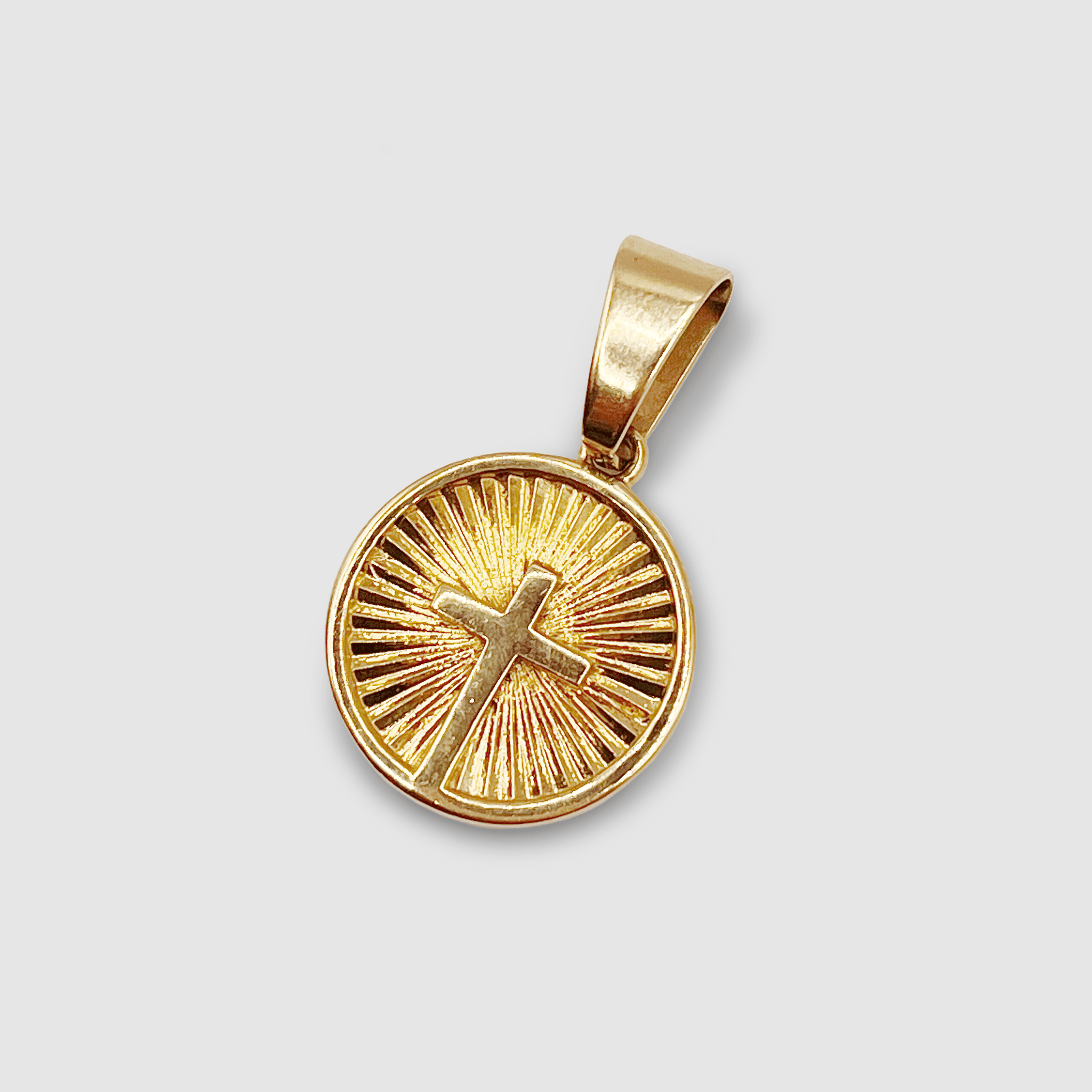 Gold Circle Cross Pendant for Men CRAFTD London
