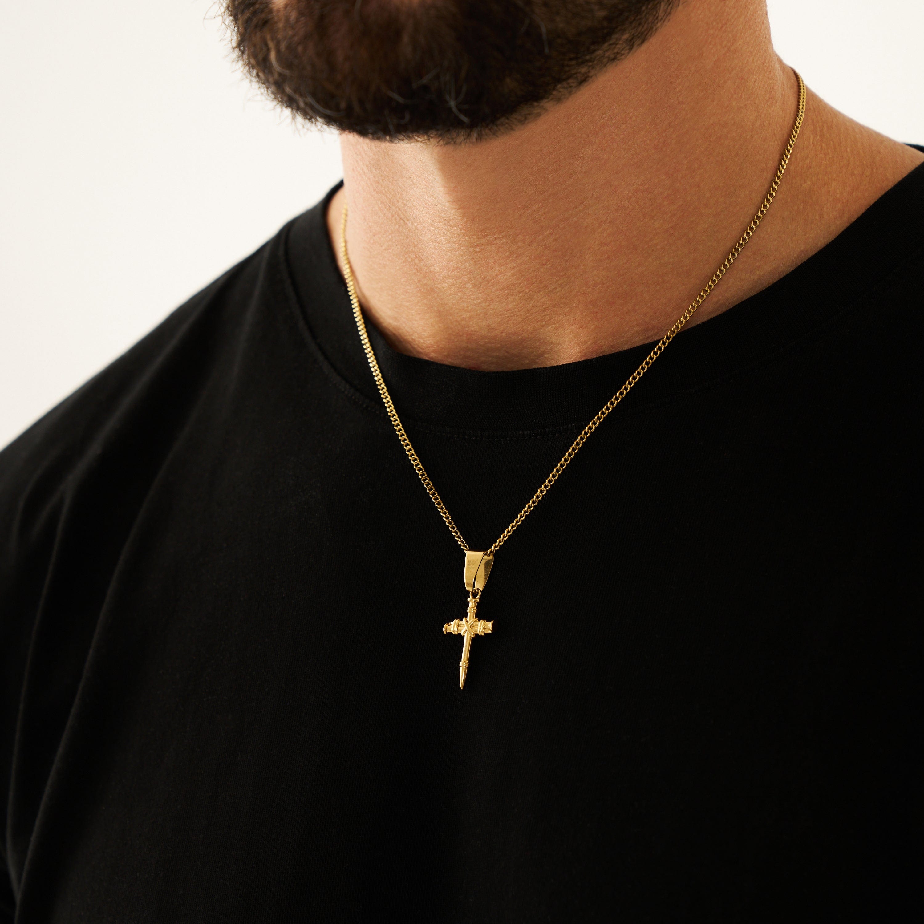 Nail Cross Pendant (Gold)