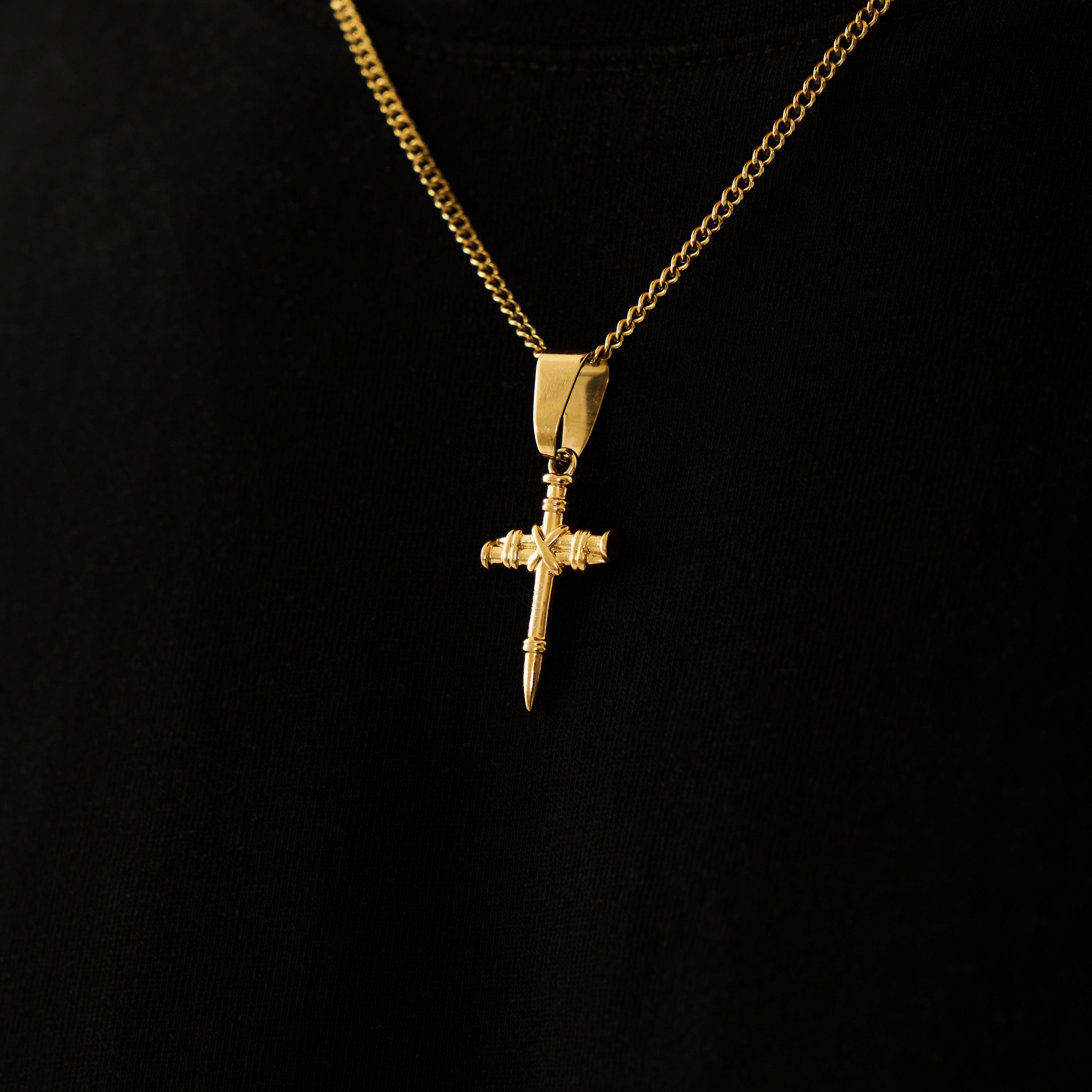 Nail Cross Pendant (Gold)