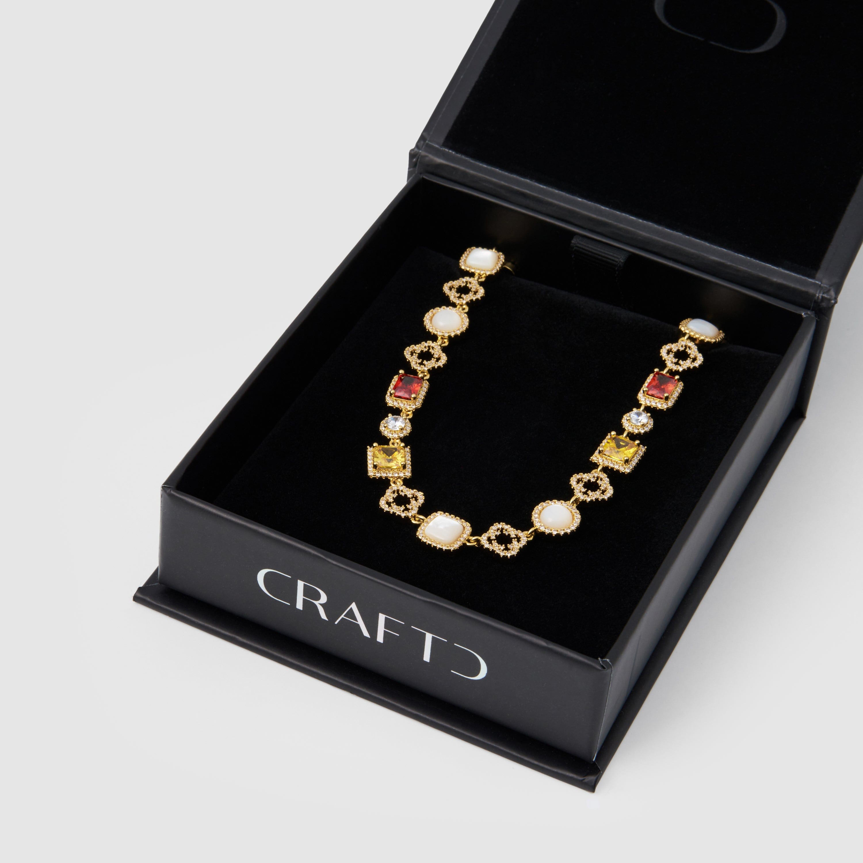 Iced Gemstone Bracelet (Gold)