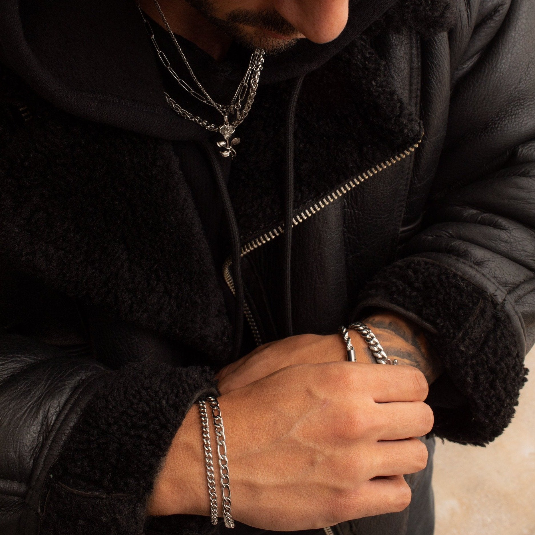 Pulsera Cubana (Plata) 4mm
