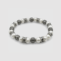 Pulsera de perlas Crown Jewels (plata)