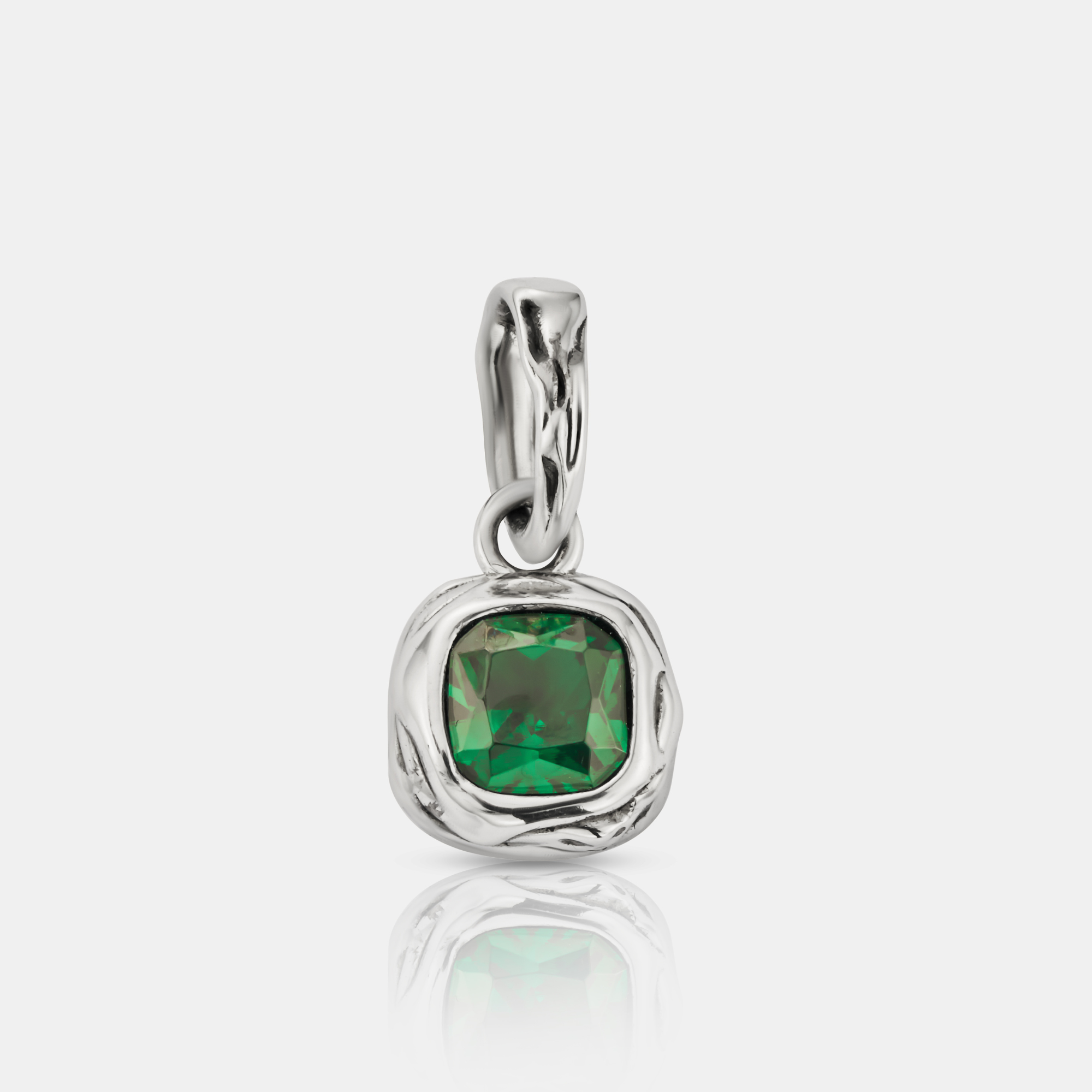 Melted Emerald Stone (Silver) | Sterling Silver