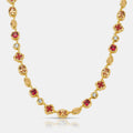 Melted Ruby Gemstone Necklace (Gold)