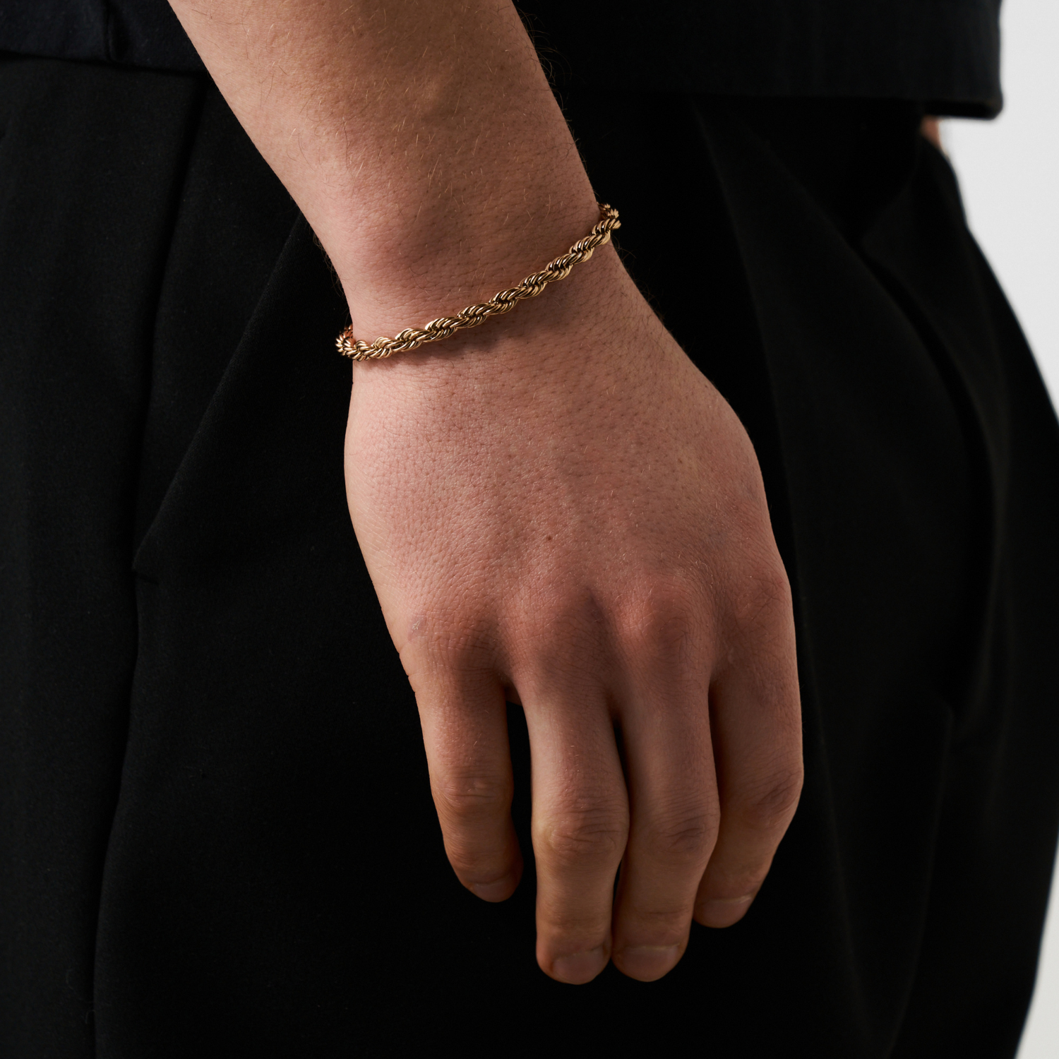 Pulsera de cuerda (oro rosa) 5 mm