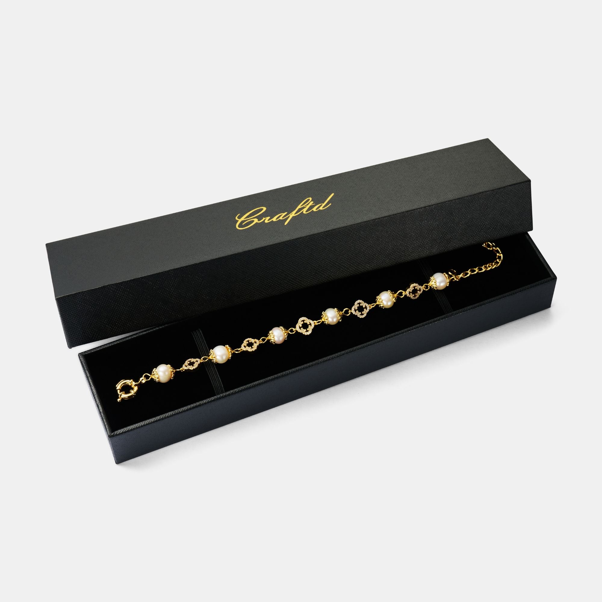 Filigree Real Pearl Bracelet (Gold)