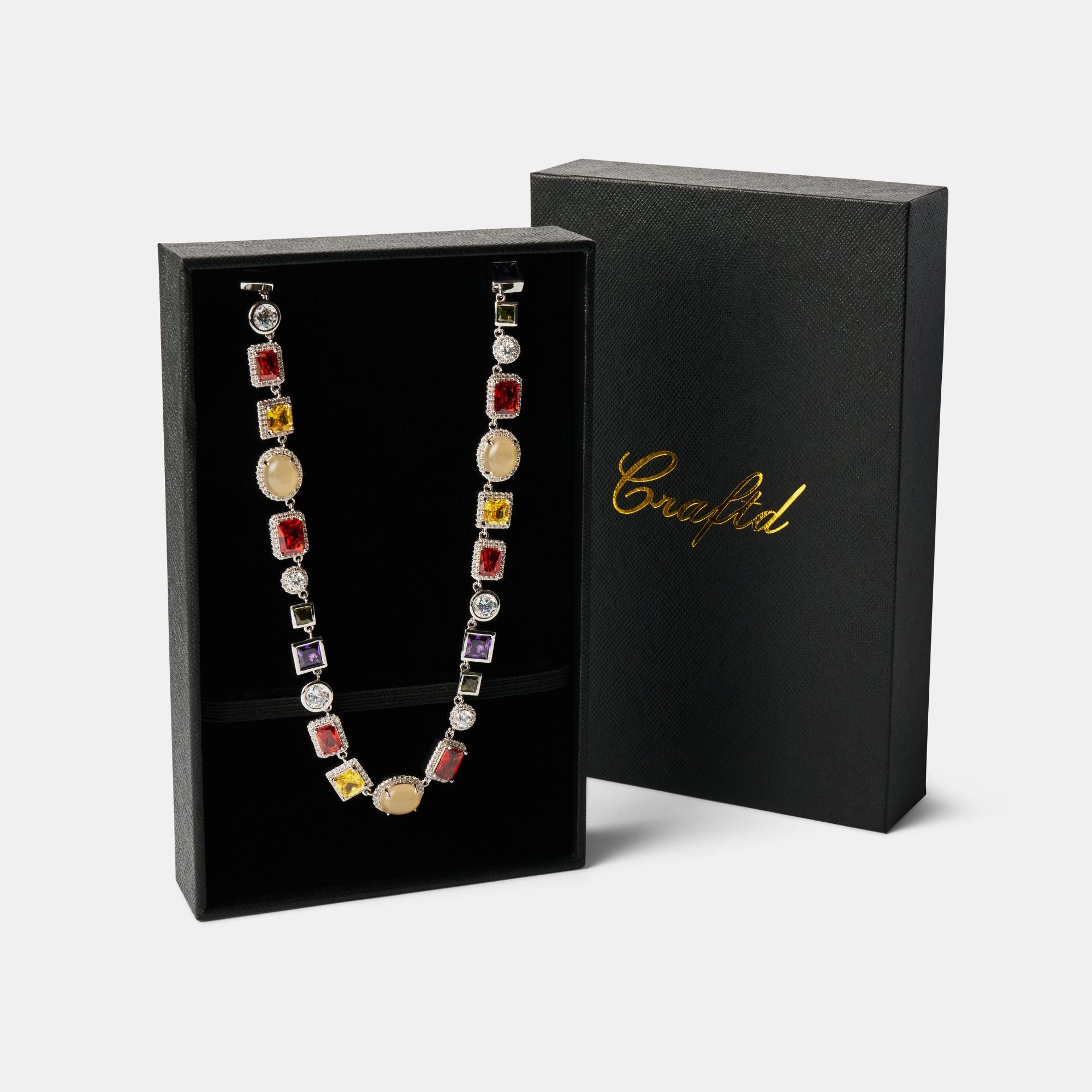 Collar de piedras preciosas (plata)