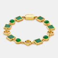 Green Quartz Gemstone Bracelet (Gold)