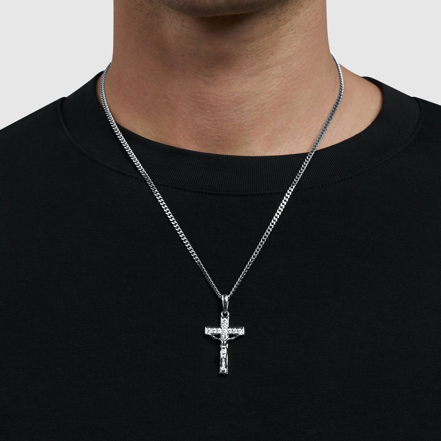 Iced Crucifix (Silver)