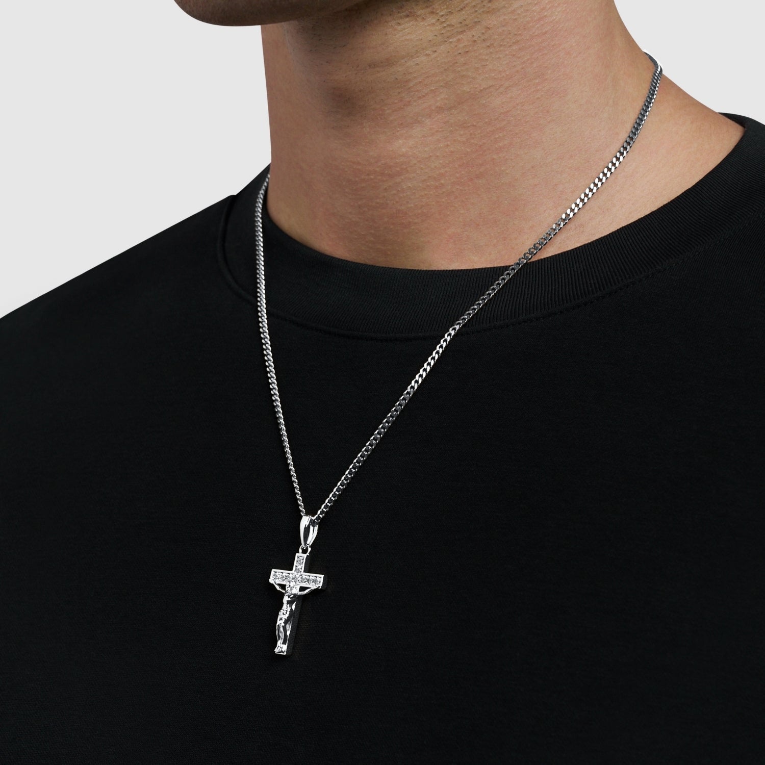 Iced Crucifix (Silver)