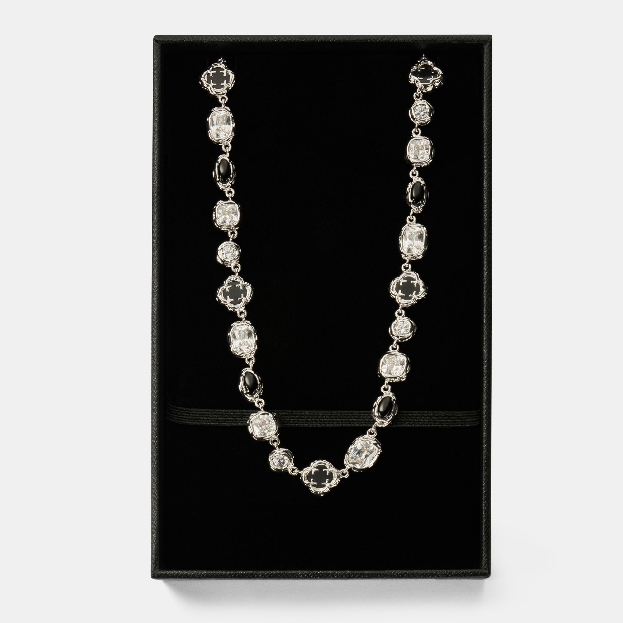 Onyx Gemstone Necklace (Silver)