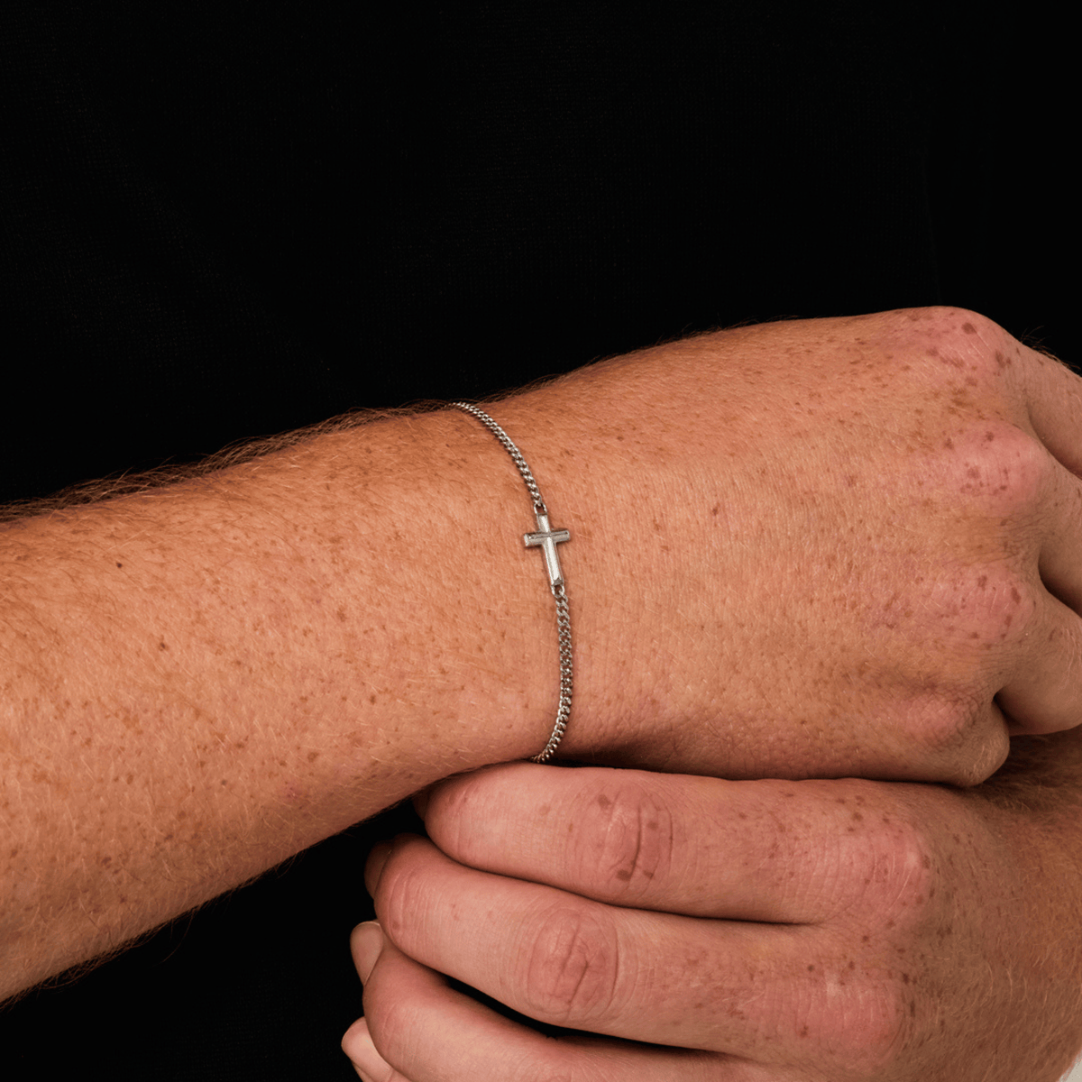 Cross Bracelet (Silver) 2mm