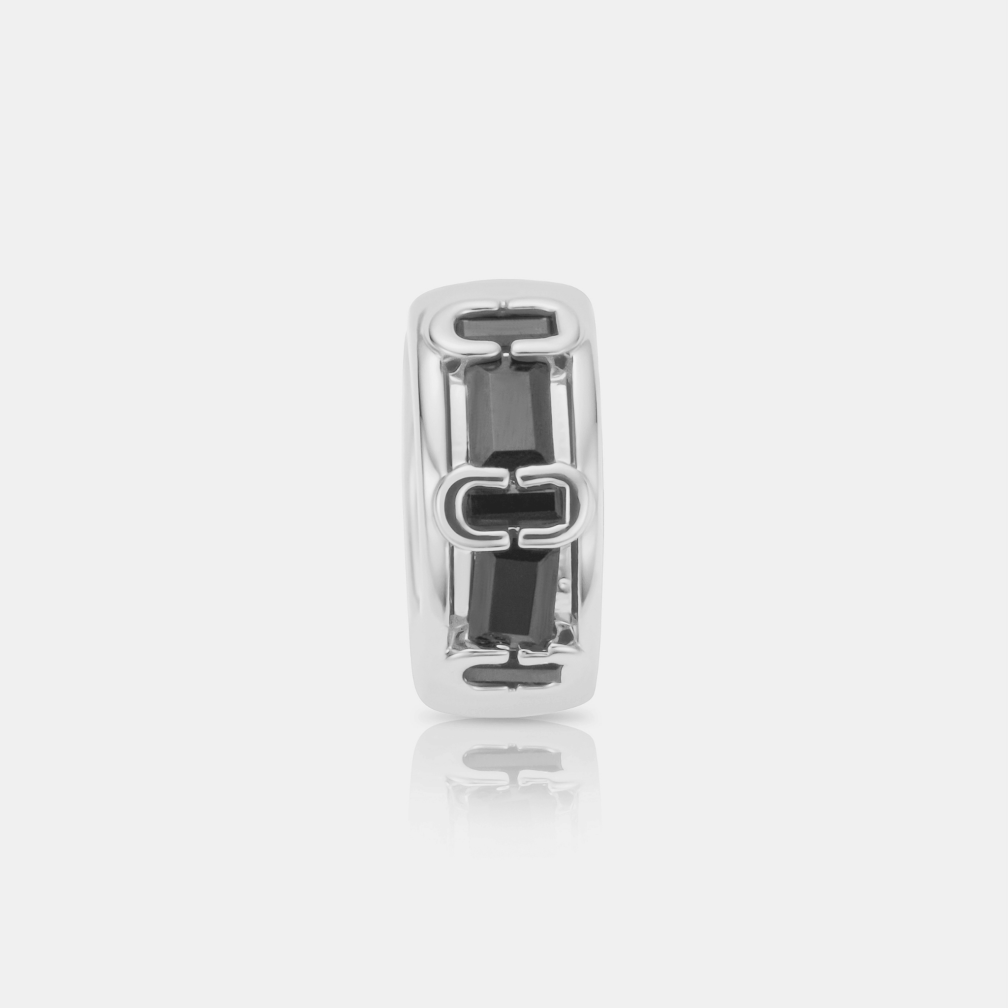 Onyx CD Hoop Earring (Silver)