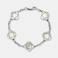 White Clover Stone Bracelet (Silver)