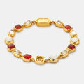 Red Crystal Gemstone Bracelet (Gold)