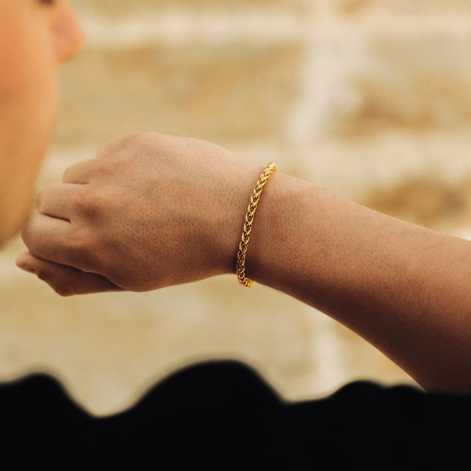 Wheat Bracelet (Gold) 5mm