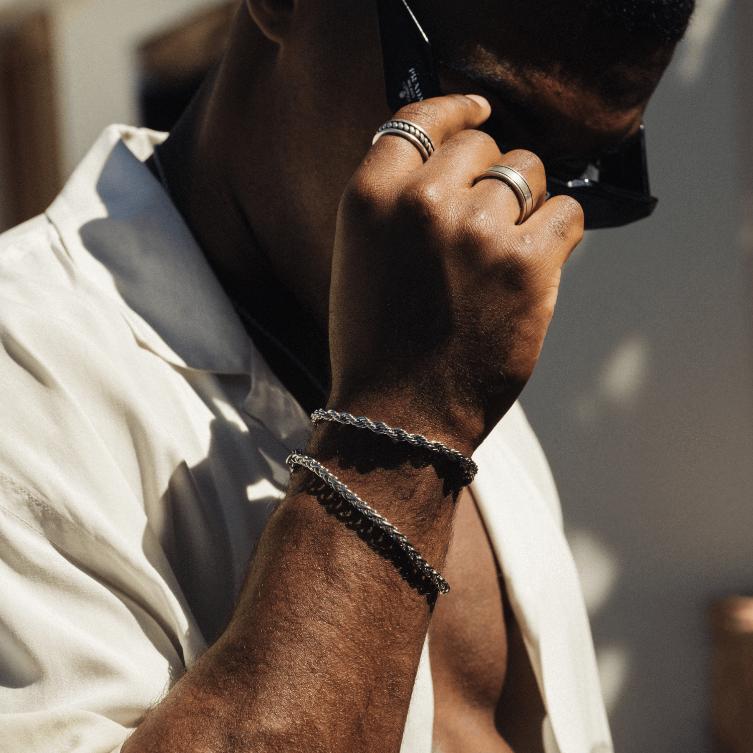 Pulsera de trigo (plata) 5 mm