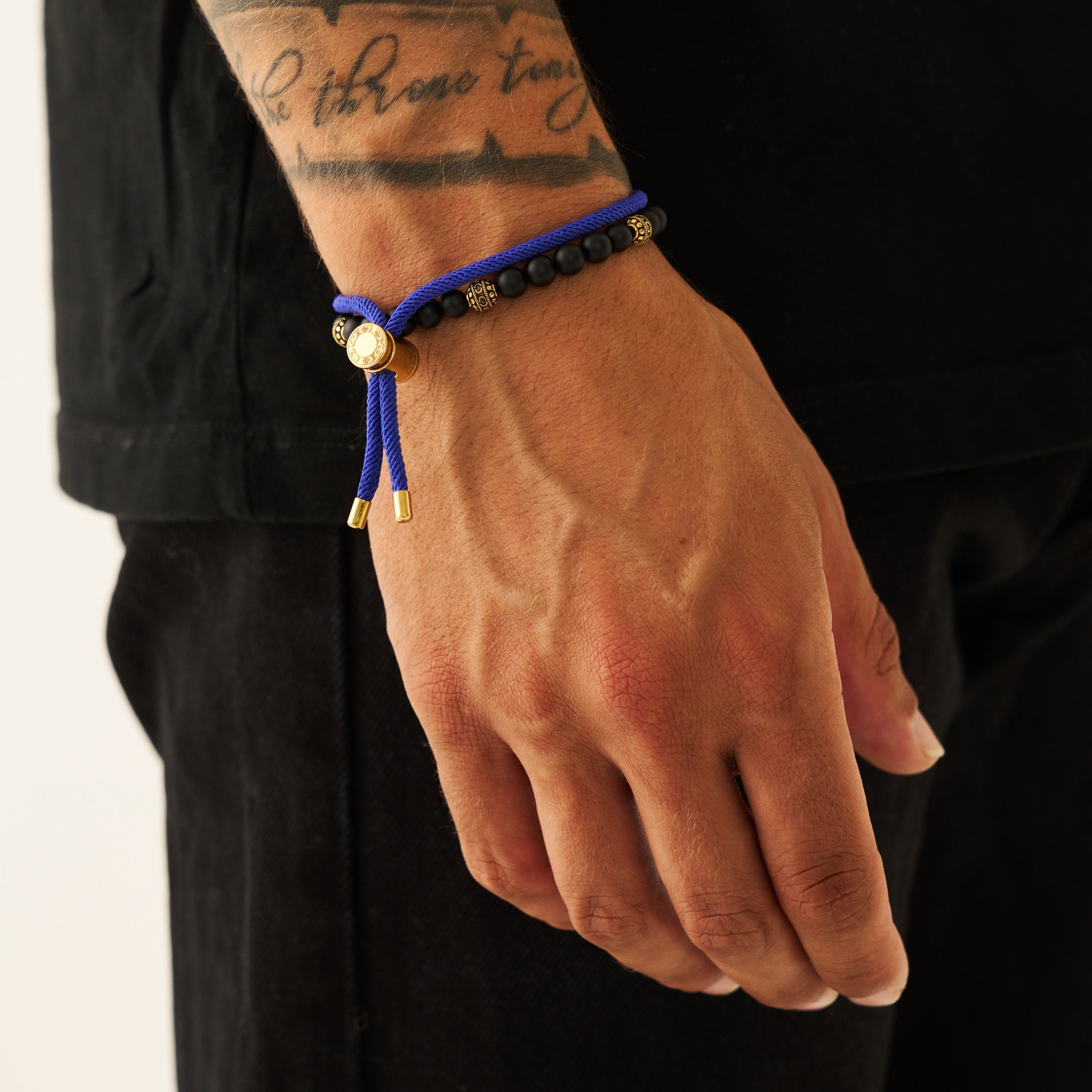 Matte Onyx Stone Bracelet (Gold)