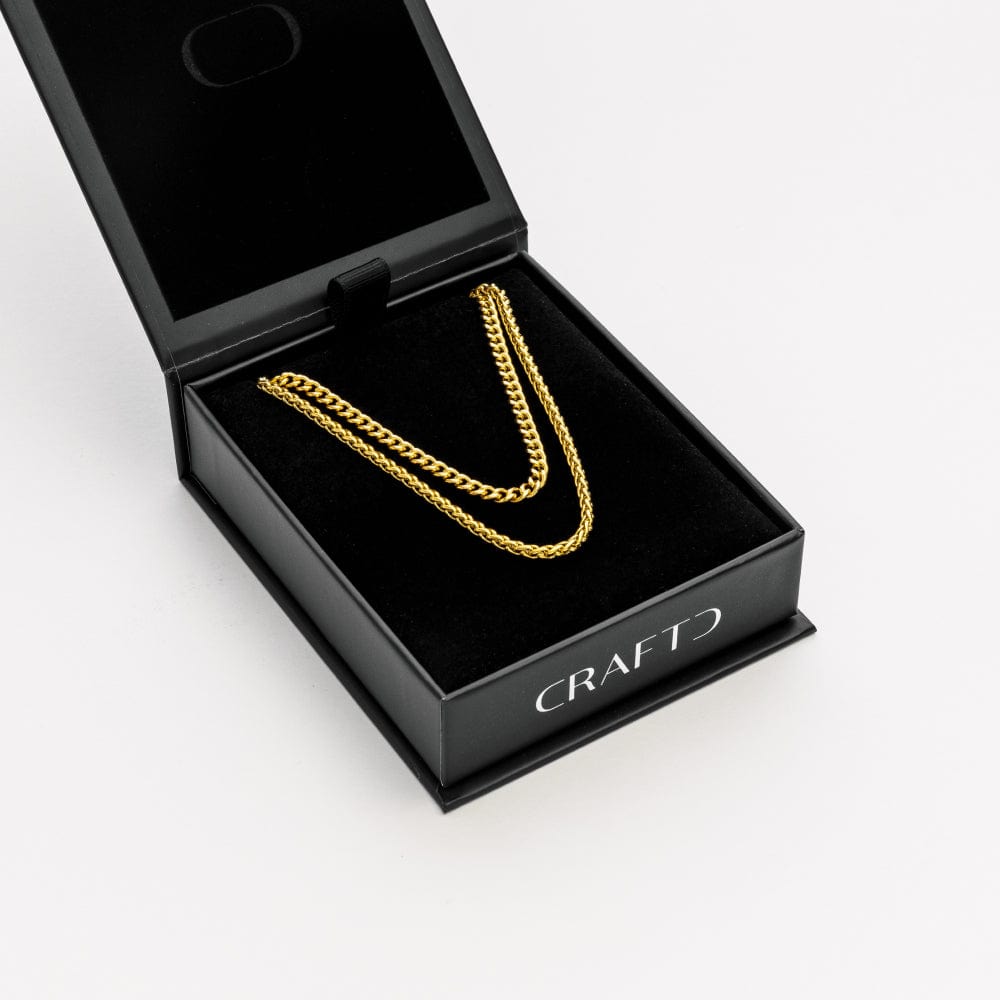 CRAFTDLondon クラフトロンドン CUBAN ＆ WHEAT CHAIN GIFT SET Cuban & Wheat Chain Gift Set (Silver)