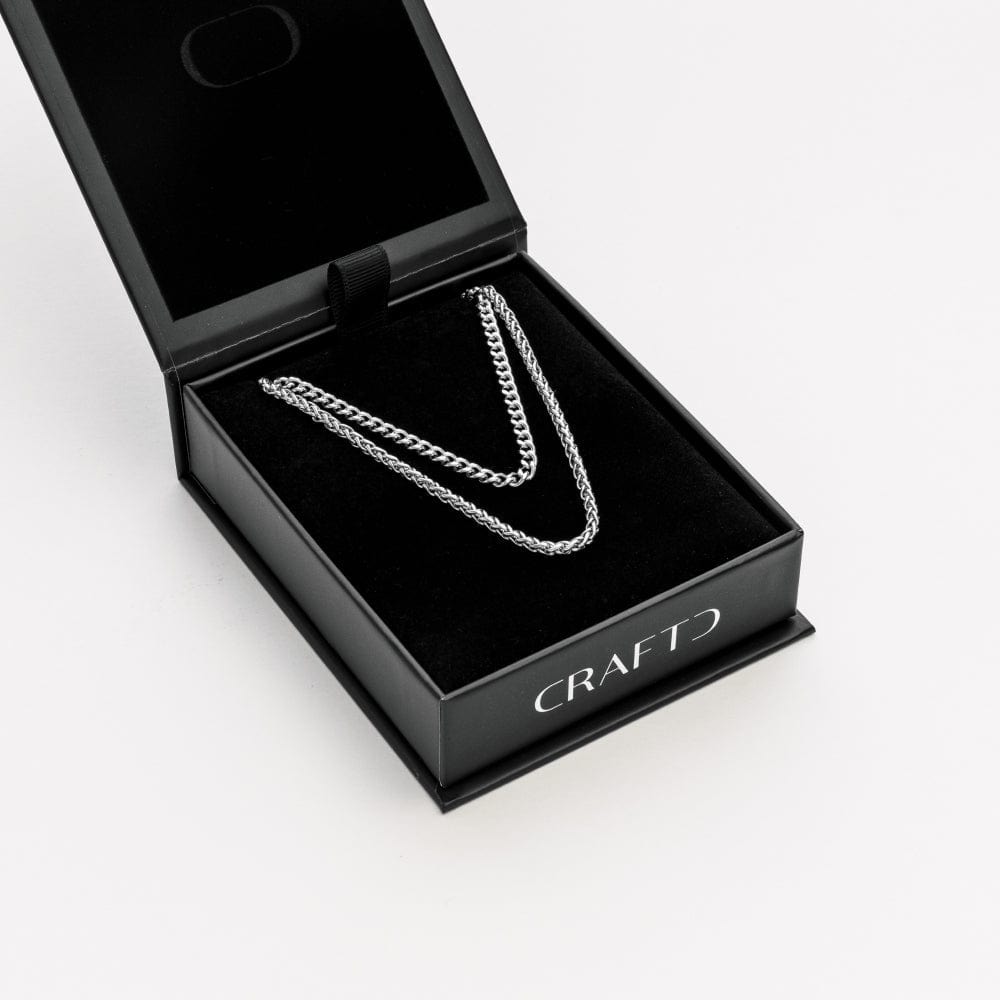 CRAFTDLondon クラフトロンドン CUBAN ＆ WHEAT CHAIN GIFT SET Cuban & Wheat Chain Gift Set (Silver)