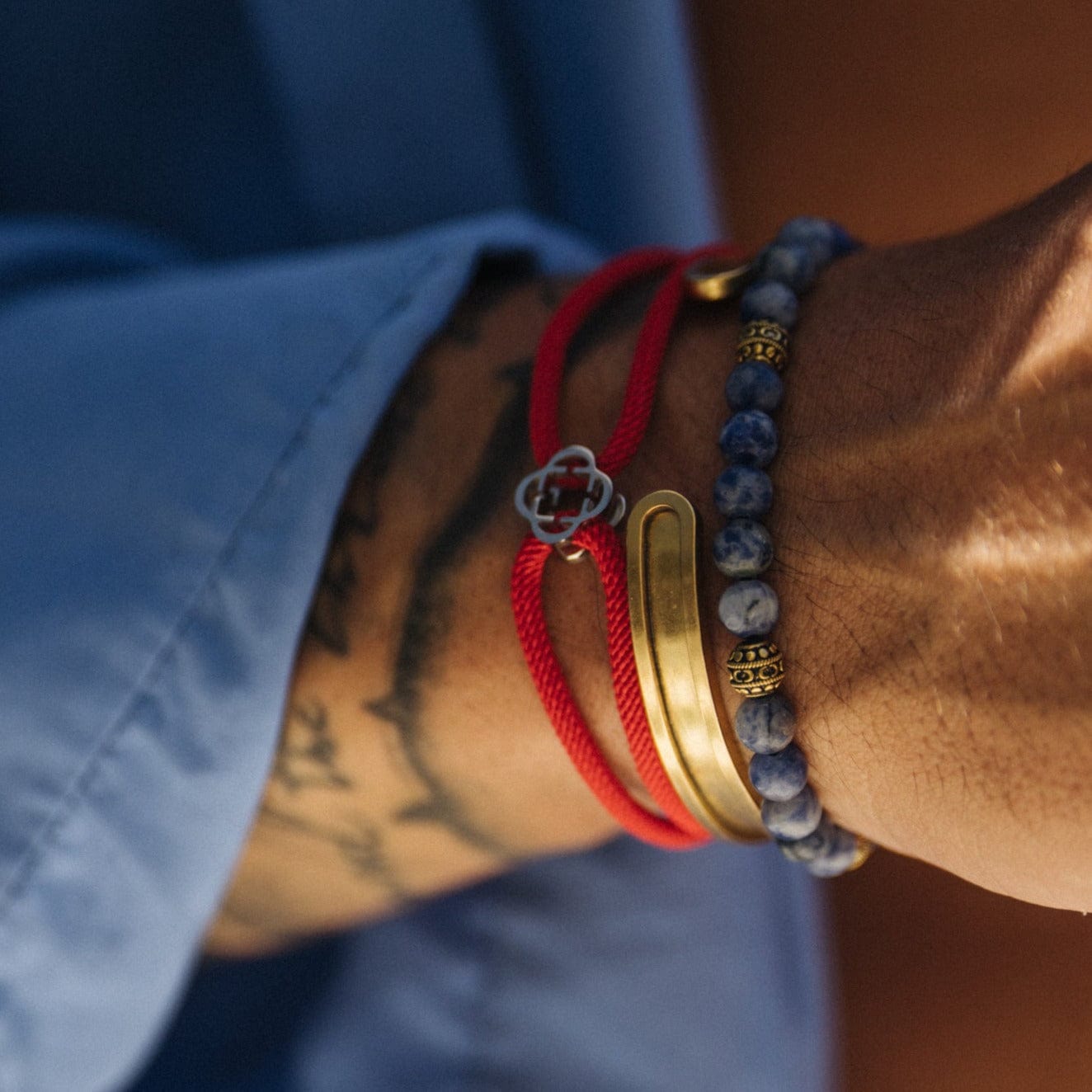 Red Cord Bracelet (Silver)