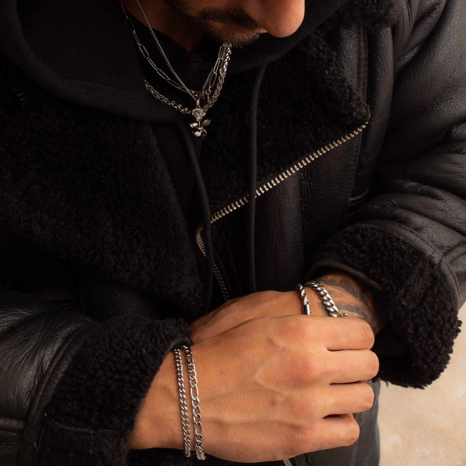 Pulsera Figaro (Plata) 5mm