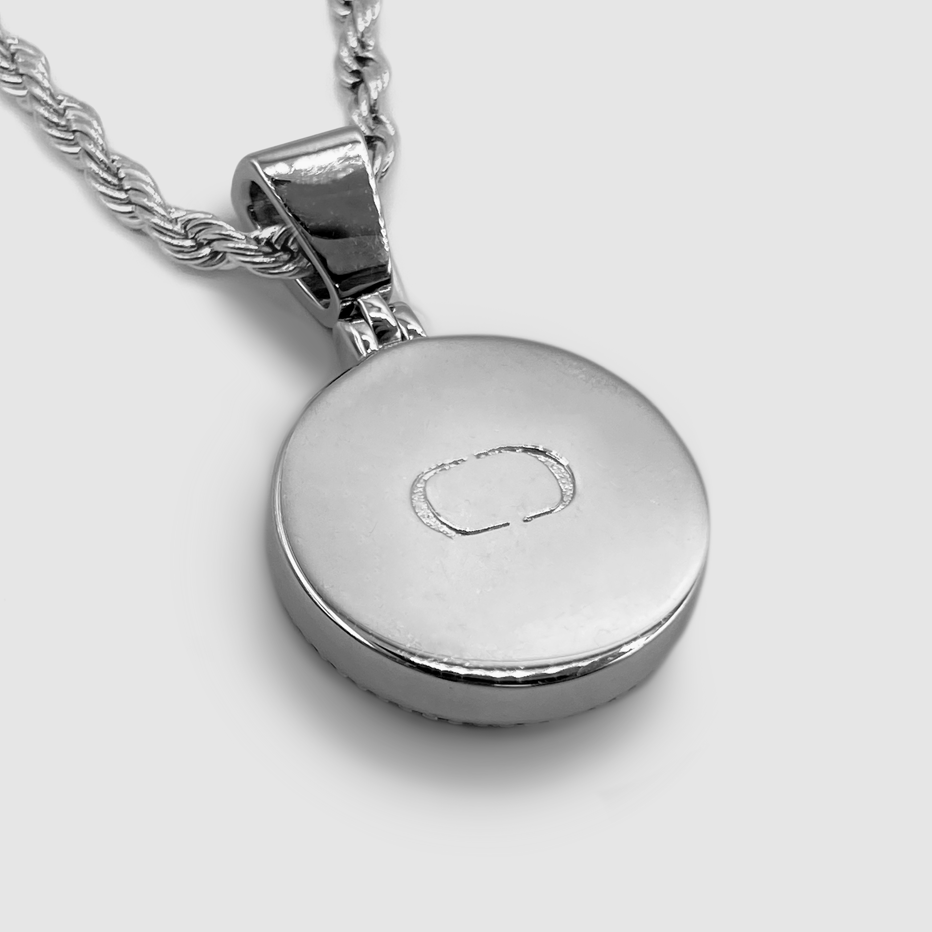 Iced Compass Pendant (Silver)