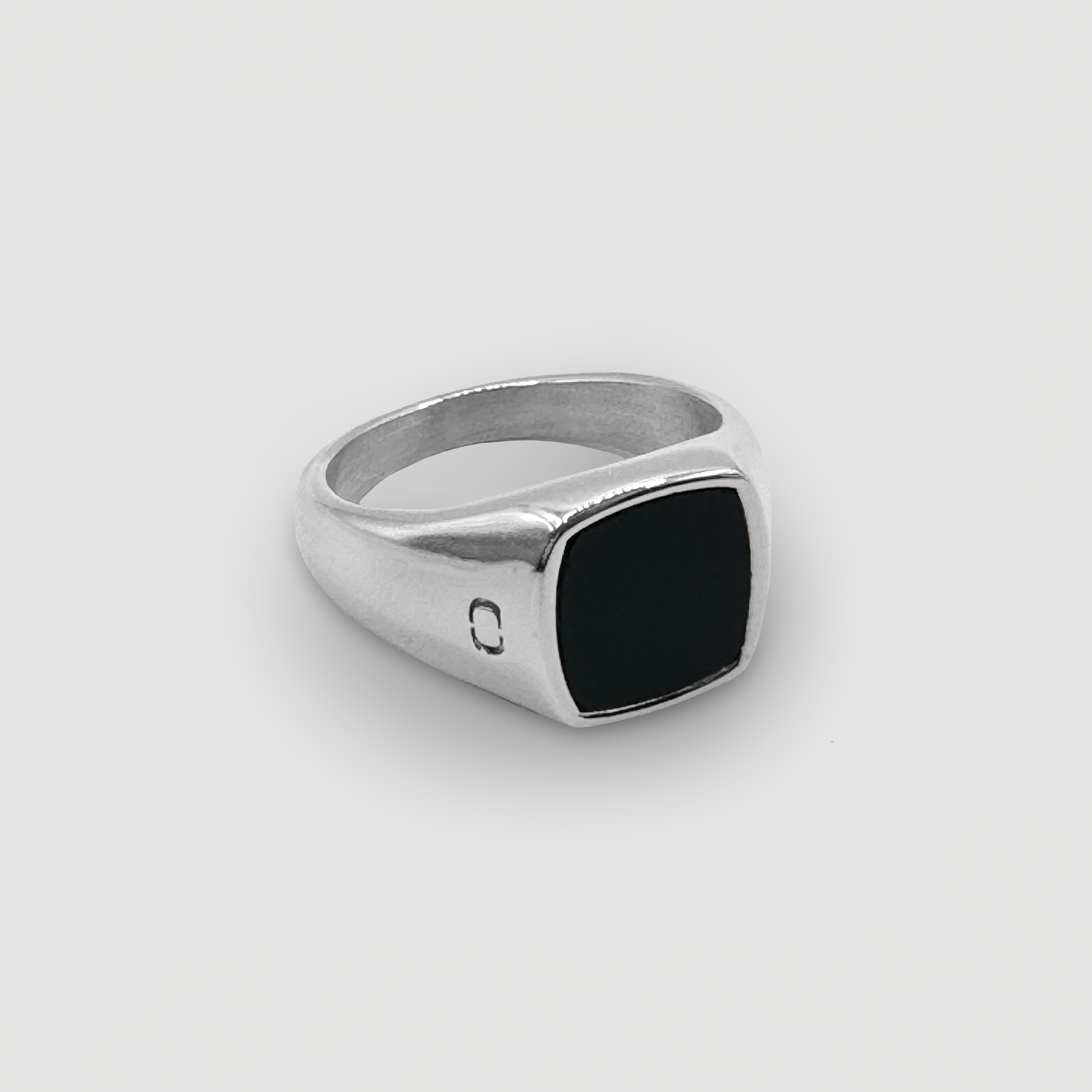Squared Stone Signet Ring (Silver)