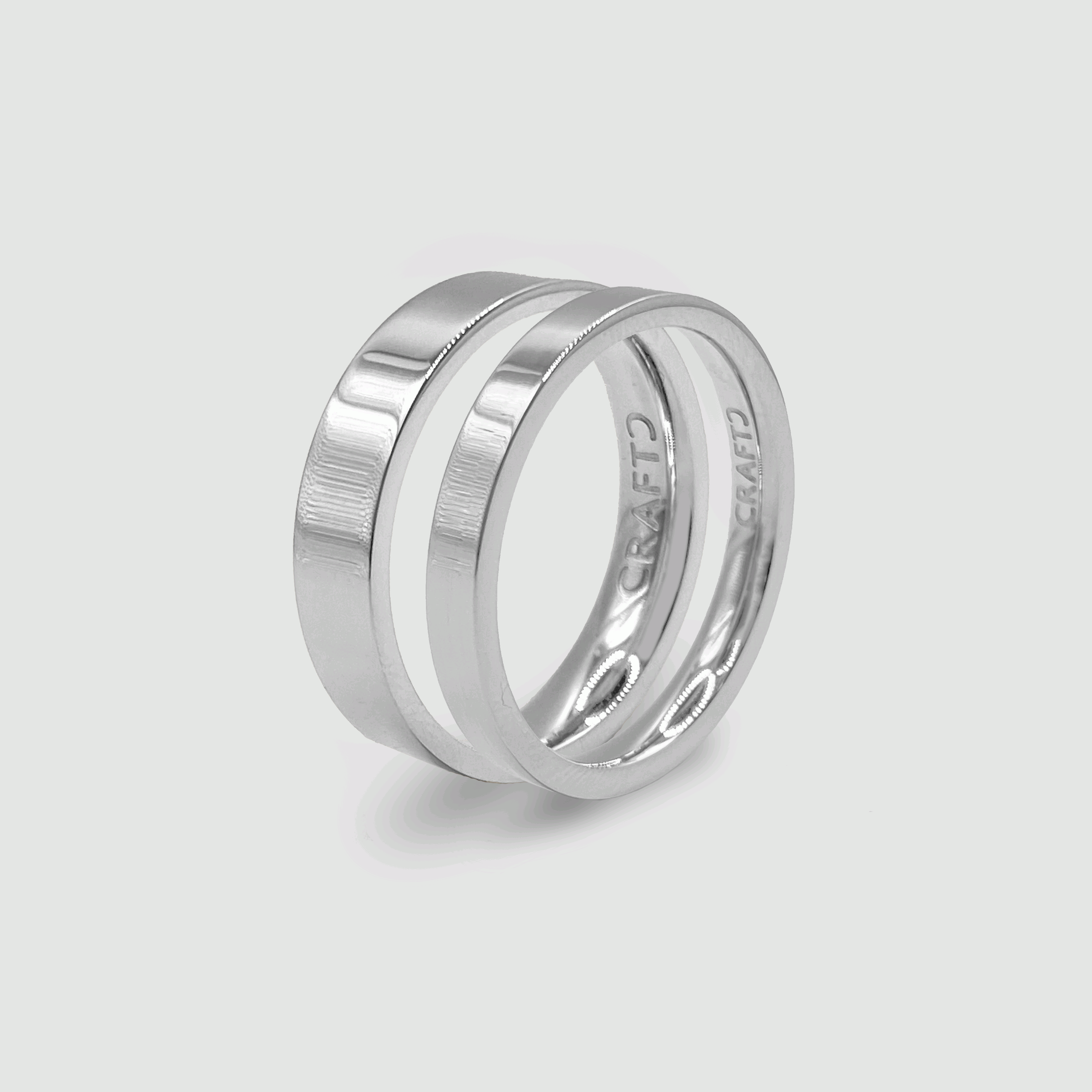 Flat Band Ring Set (Silver)