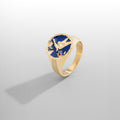 Enamel Swallow Signet Ring (Gold)