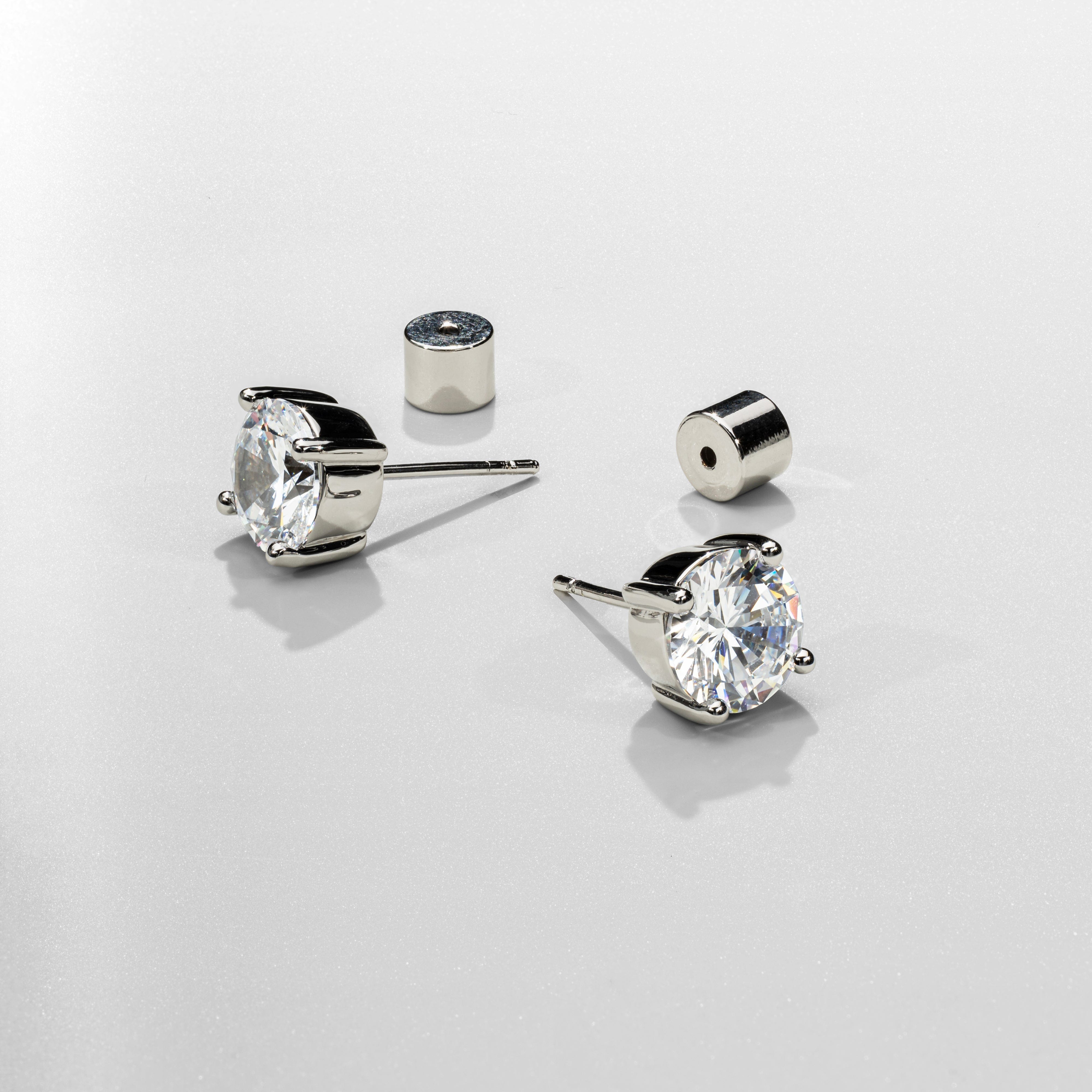 CRAFTDLondon クラフトロンドン ROUND DIAMOND STUD EARRING Round Diamond Stud Earrings (Silver)