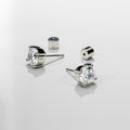 Round Diamond Stud Earrings (Silver)