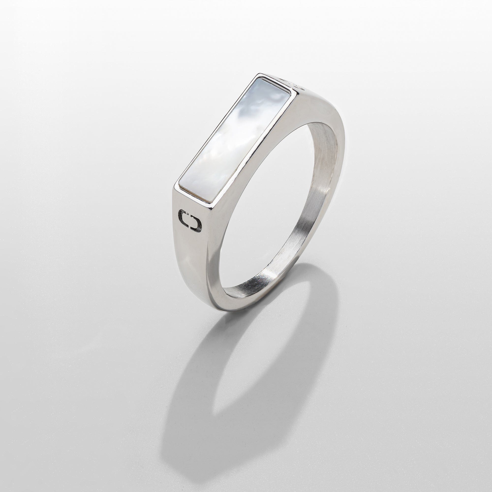 送税込【CRAFTD London】White Rectangle Stone Signet Ring 2色 CRAFTD London 指輪 WHITE RECTANGLE STONE SIGNET RING リング