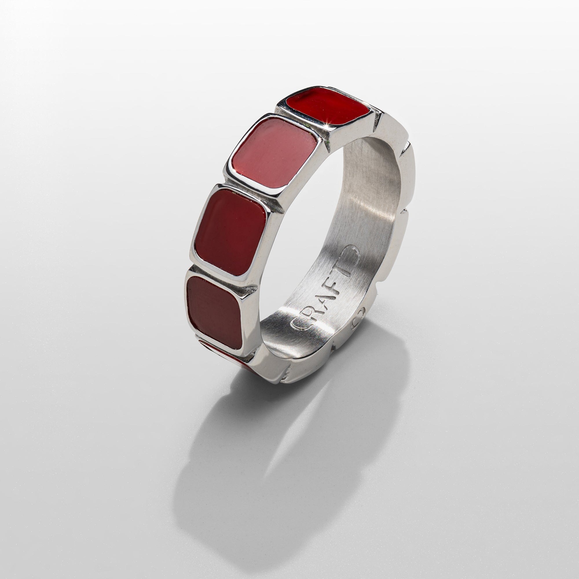日本未入荷◆CRAFTD London◆Red Stone Band Ring Men's White Stone Band Ring (18k Gold)