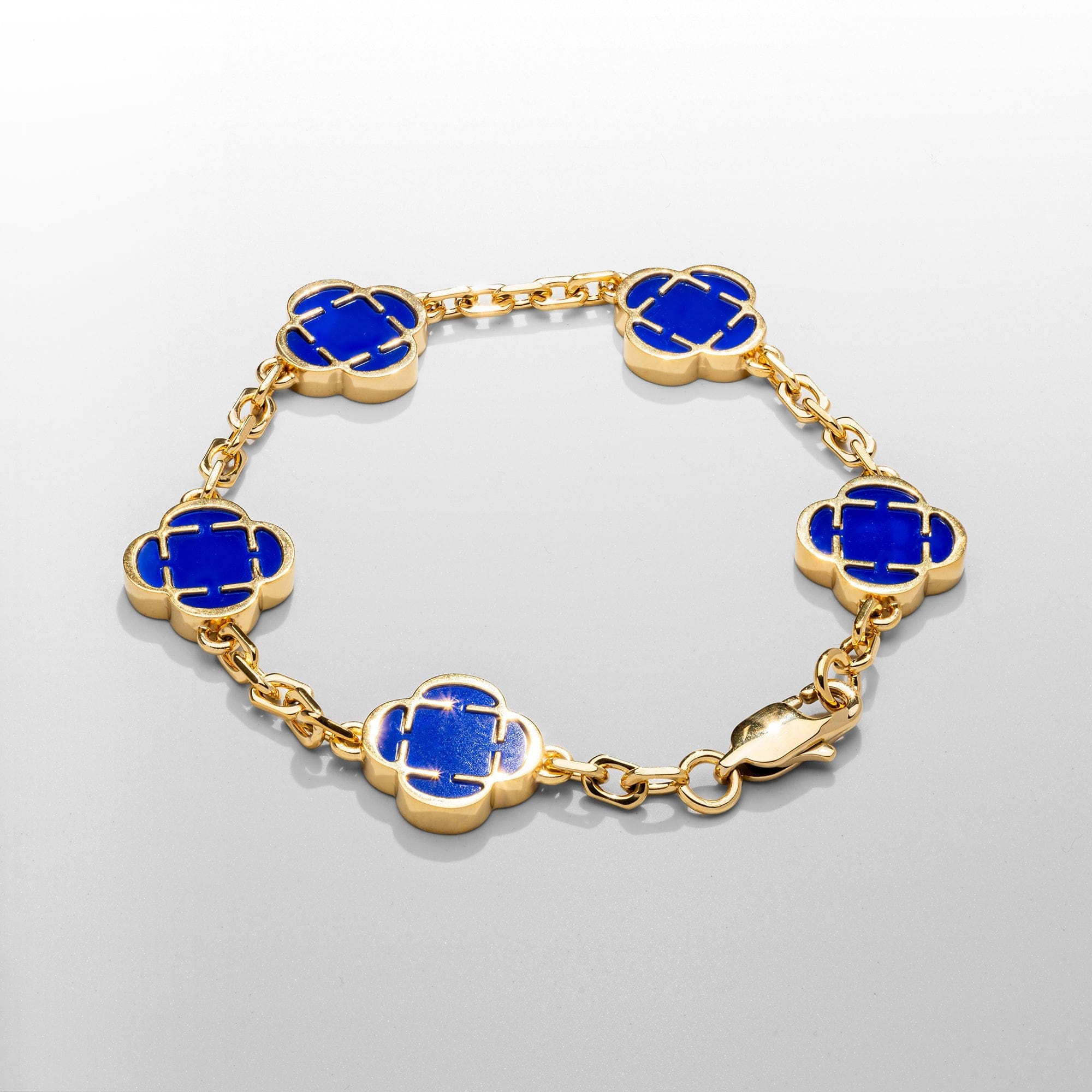 限定☆送税込【CRAFTD London】Blue Clover Stone Bracelet 国発 Blue Clover Stone Bracelet (Silver)