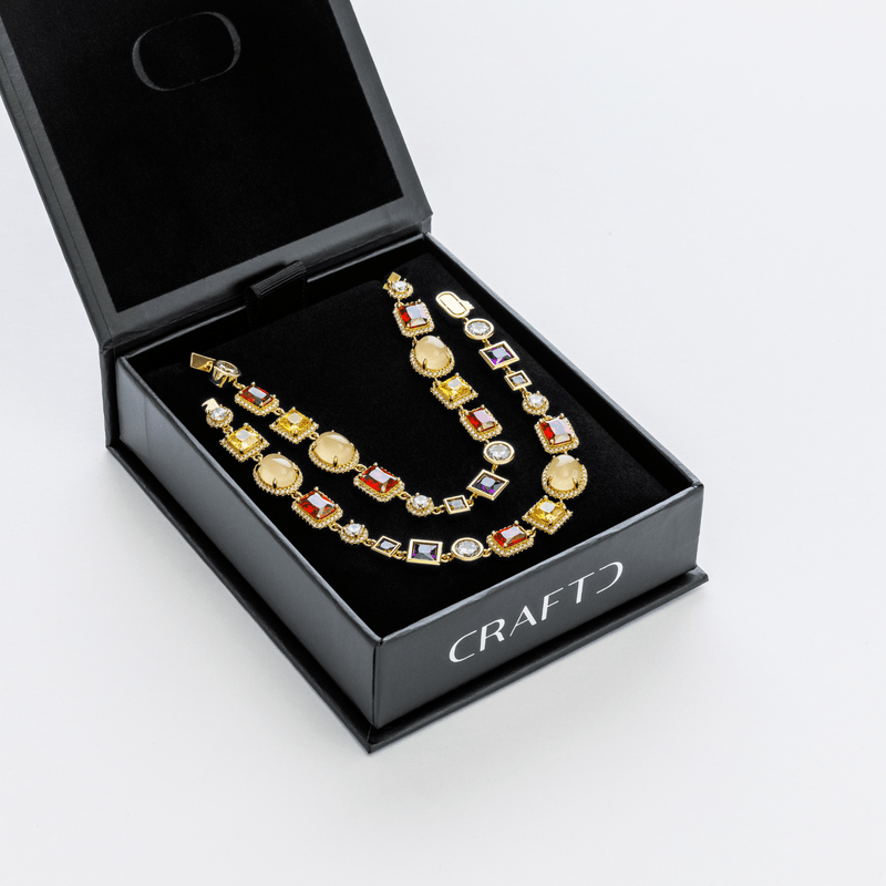 Juego de regalo de piedras preciosas (oro)