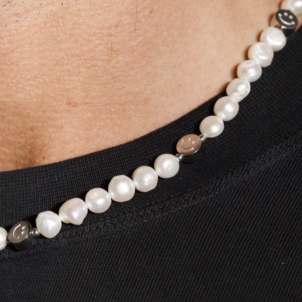 Smiley Real Pearl Necklace (Silver) CRAFTD London