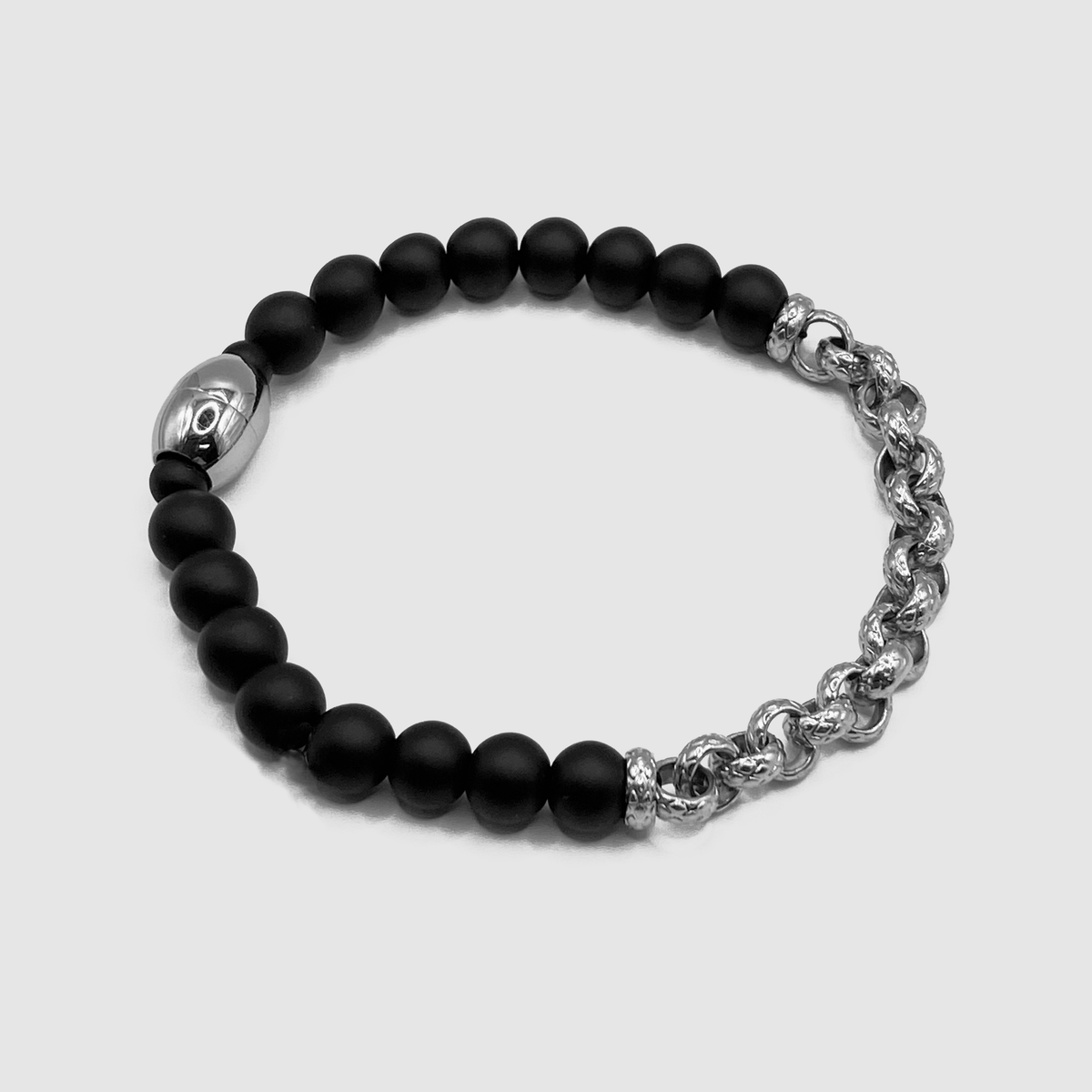 CRAFTDLondon クラフトロンドン STONE BEADED BRACELET 5MM Stone Beaded Bracelet (Silver)