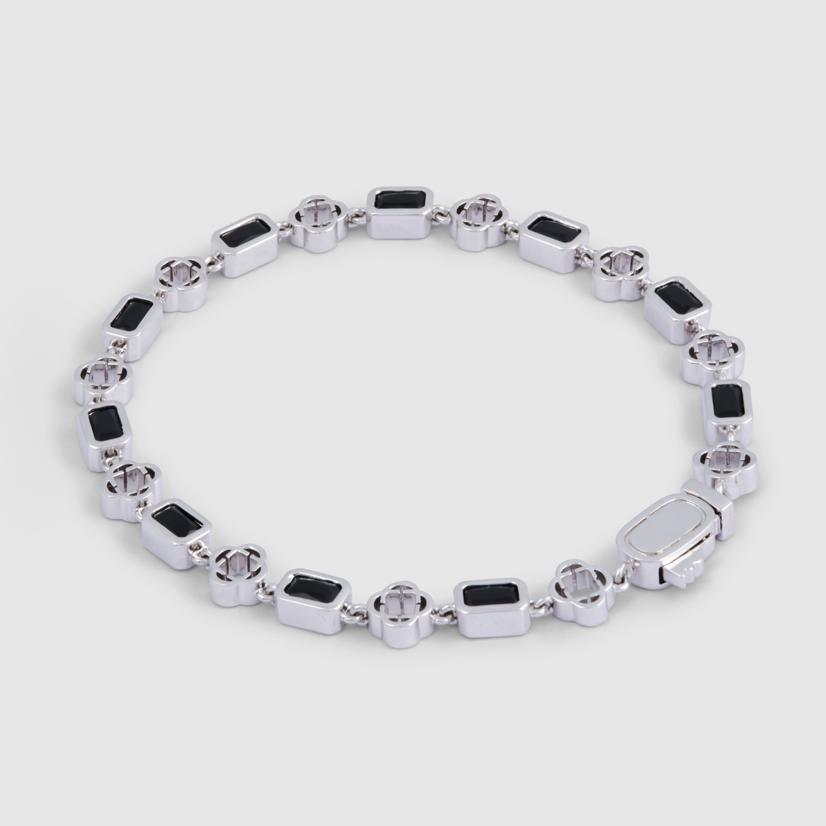CRAFTD London クラフトロンドン ONYX GEMSTONE CLOVER BRACELET CRAFTDLondon クラフトロンドン ONYX CLOVER STONE BRACELET