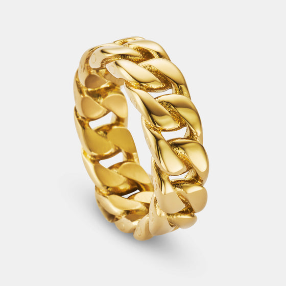 Cuban Band Ring (Gold) 8mm