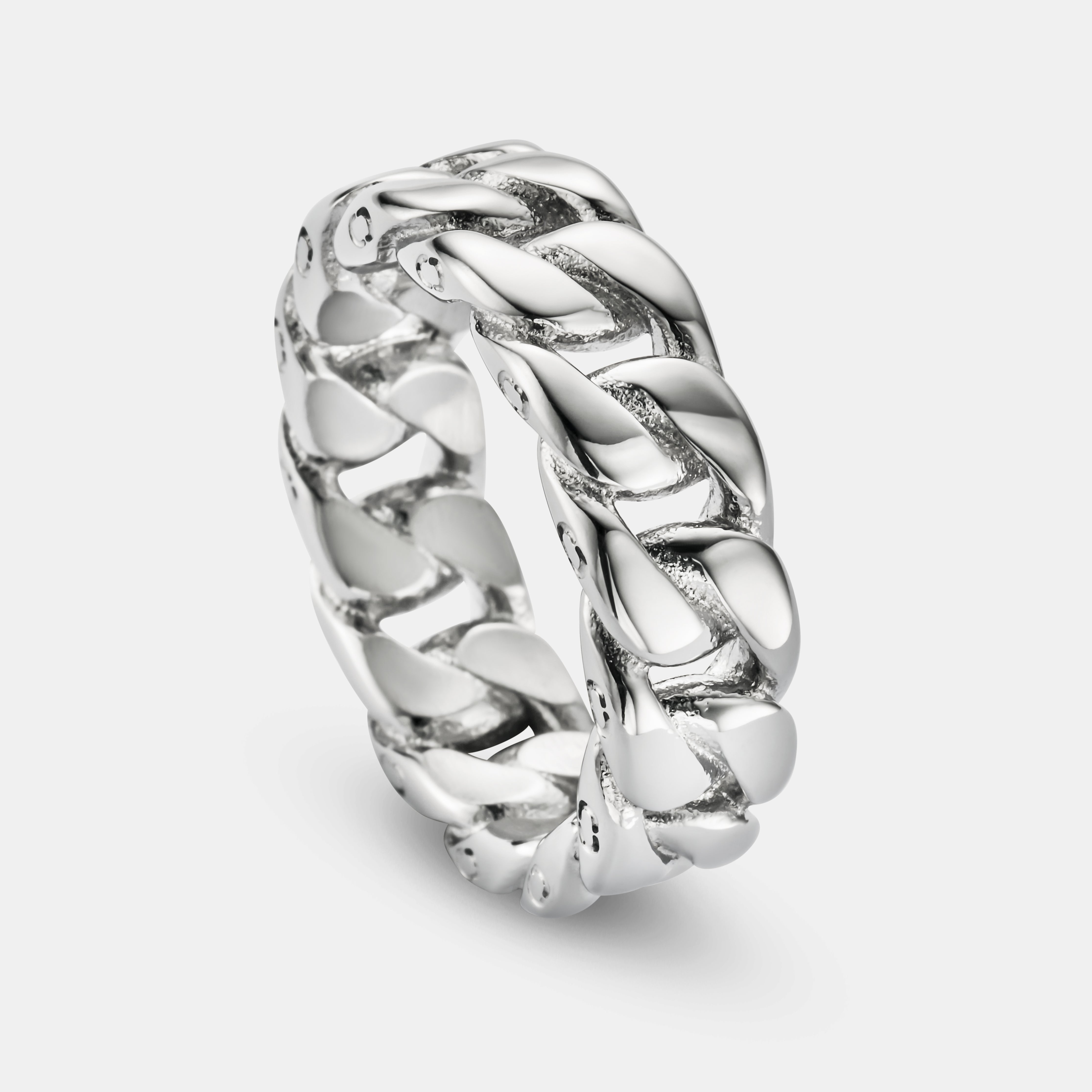 Cuban Band Ring (Silver) 8mm