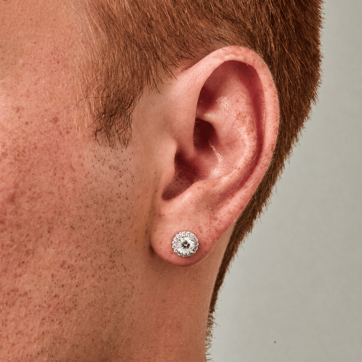 Small Diamond Stud Earring (Silver)