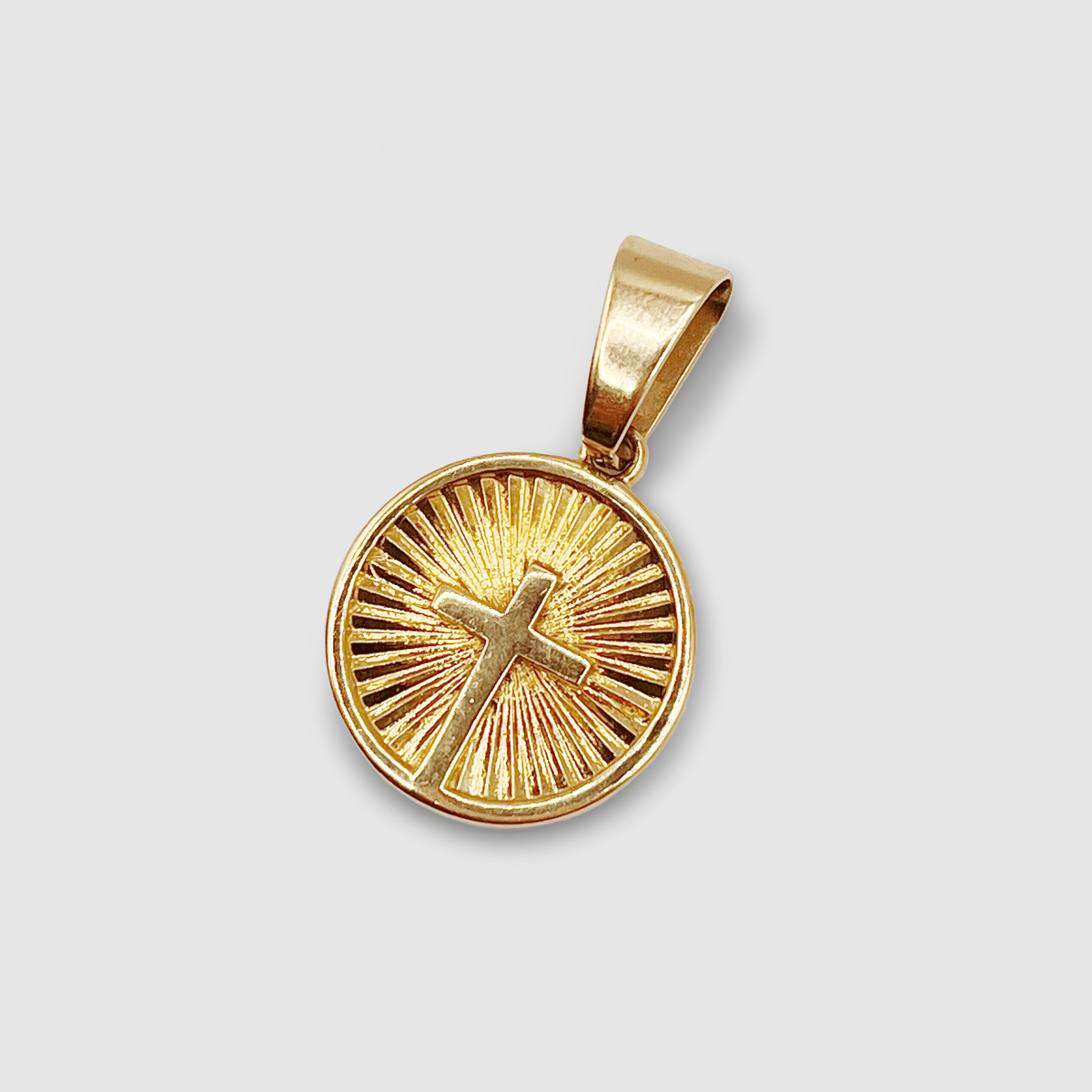 Gold Circle Cross Pendant for Men CRAFTD London