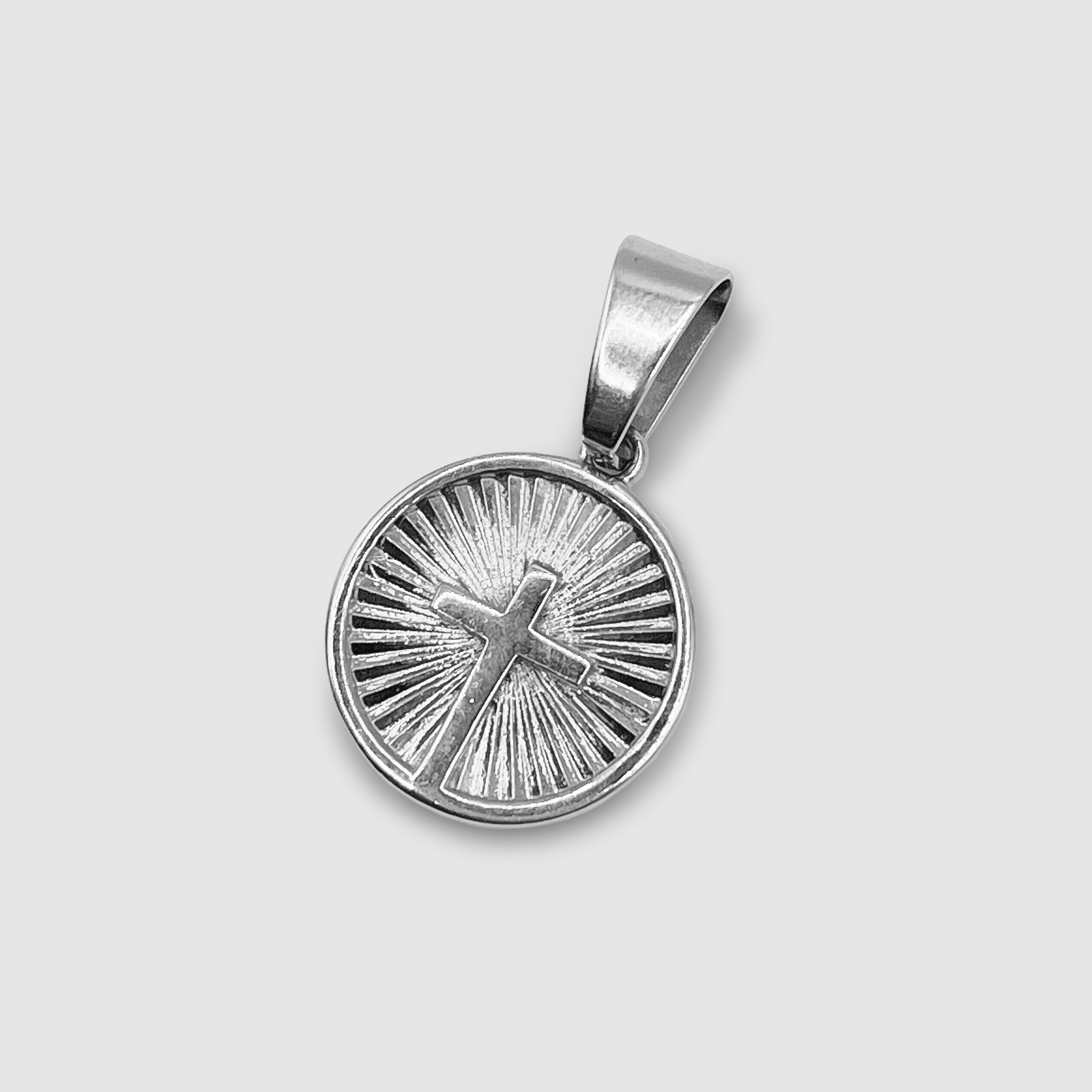 Silver Circle Cross Pendant for Men CRAFTD London