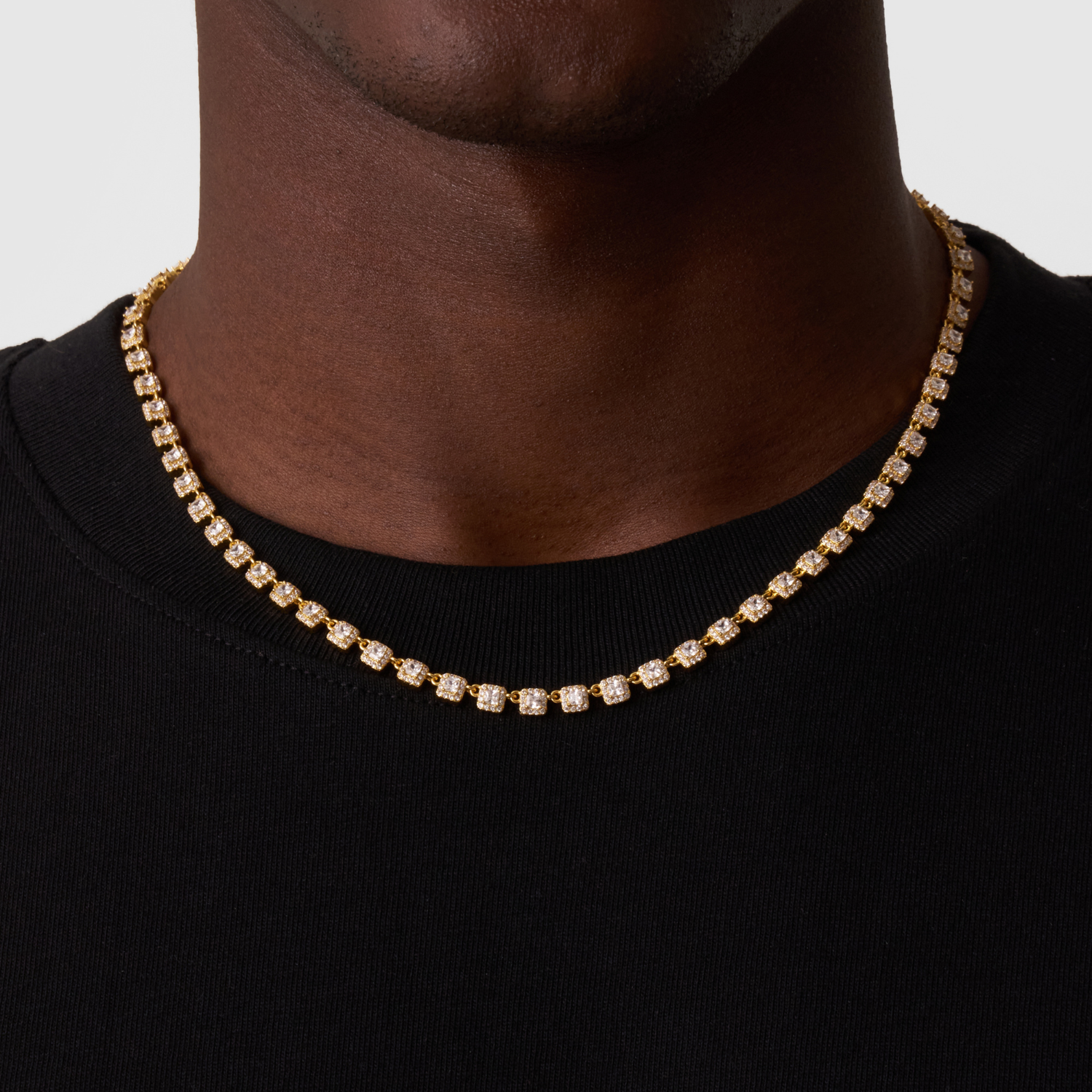 Cluster Stone Tennis Chain (Gold)