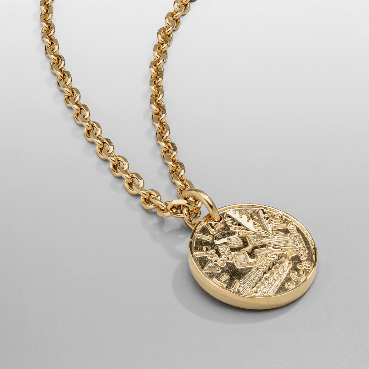 Mens gold coin necklace discount