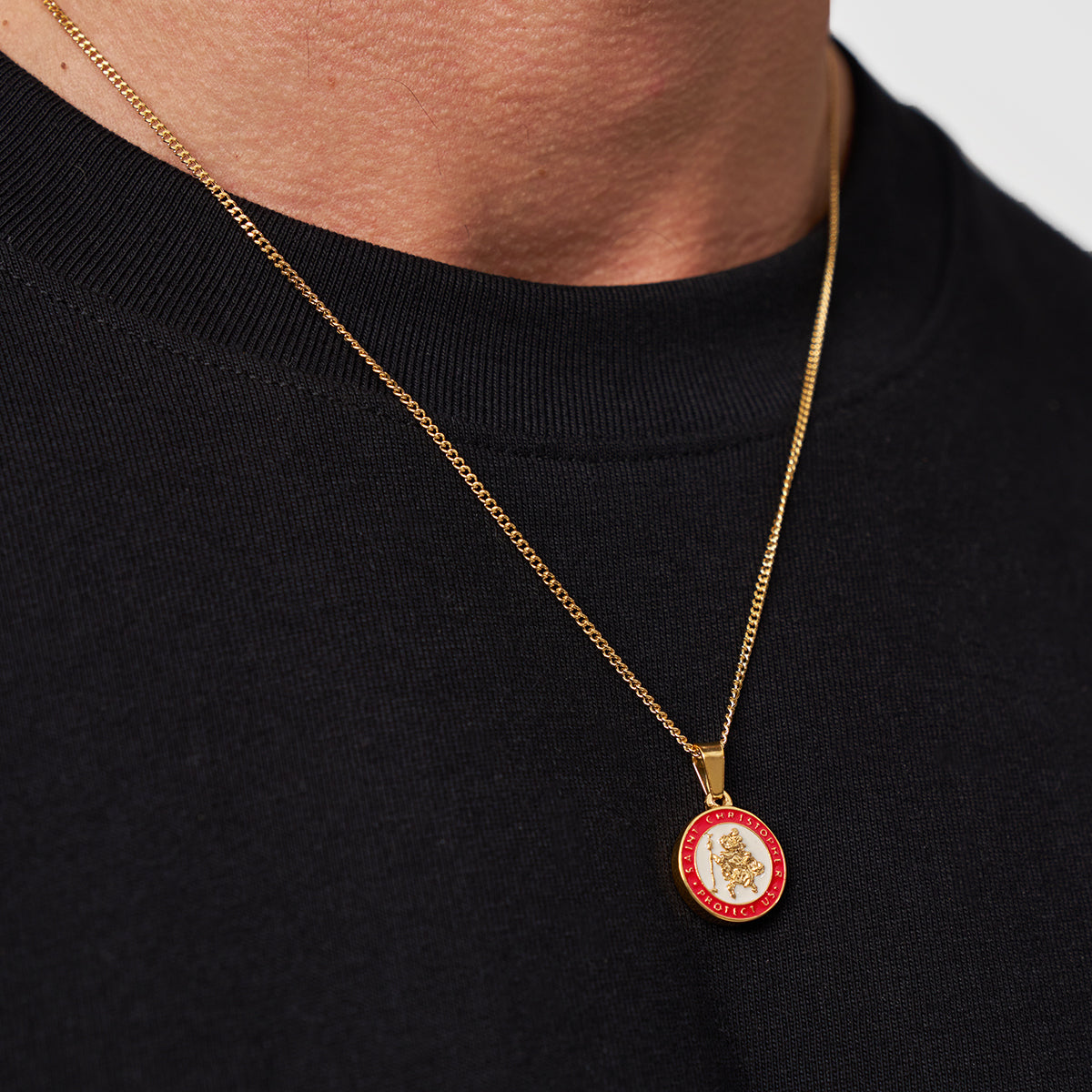 Enamel Saint Christopher (Gold)